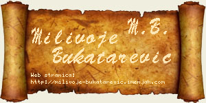 Milivoje Bukatarević vizit kartica